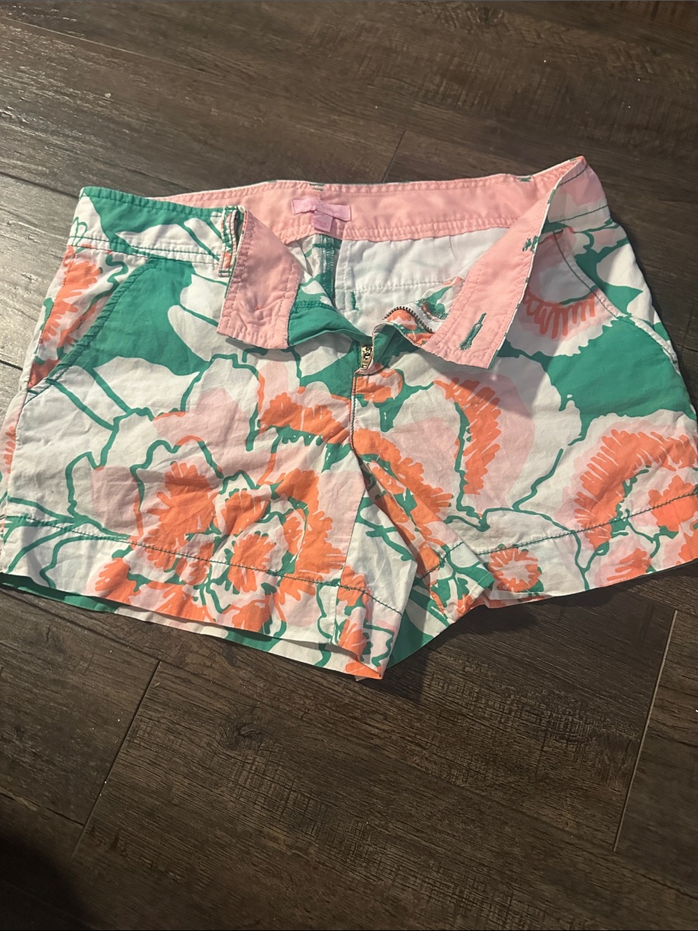 Lilly Pulitzer Floral Print Shorts in Pink, Orange & Green
